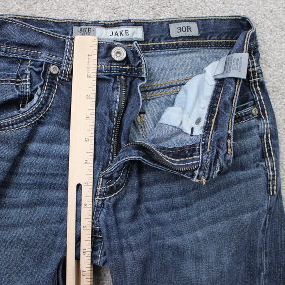 BKE Jake Jeans Mens 30R Blue Straight Leg Cotton Stretch Denim w/ 32"inseam - Picture 9 of 15